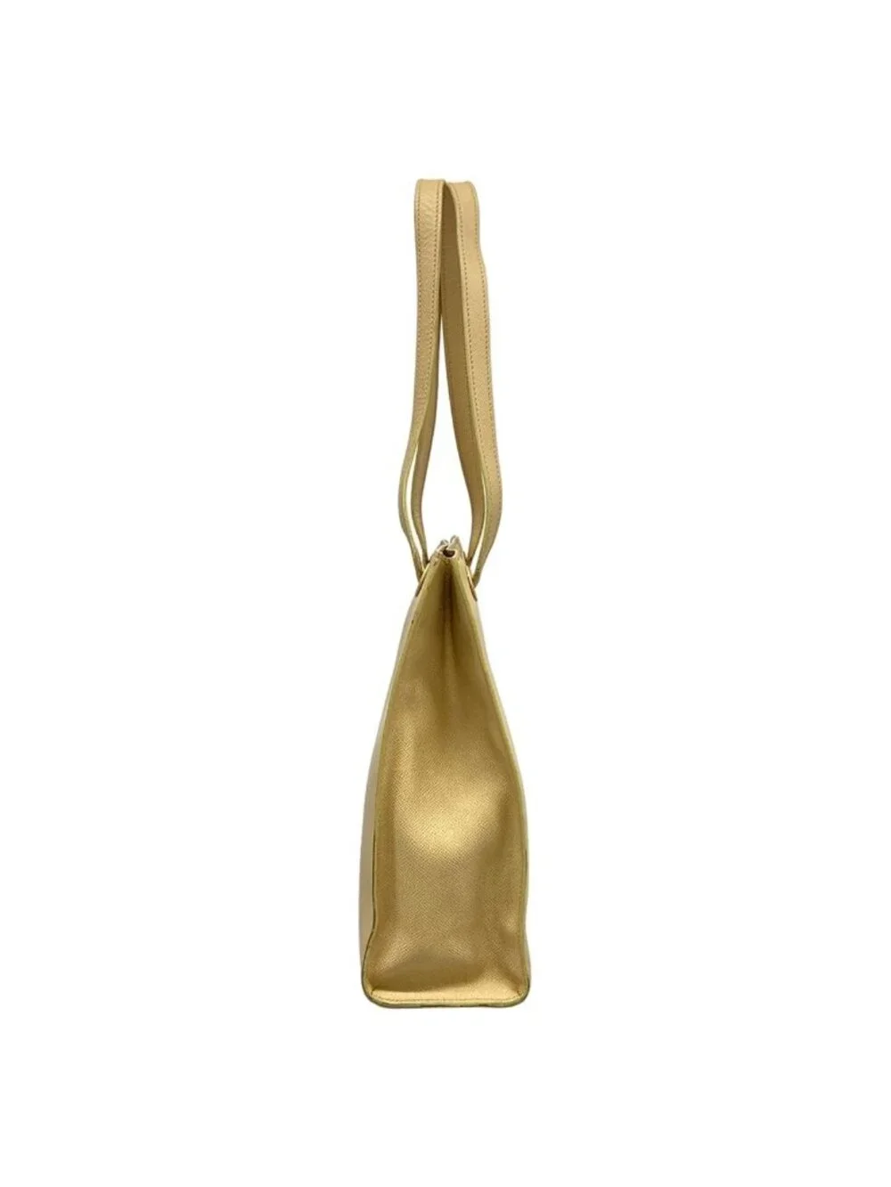 Chanel Tote Bag Beige Gold Logo